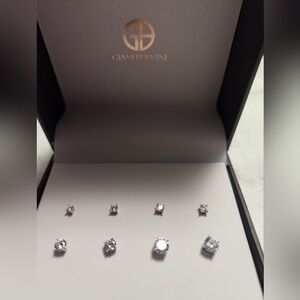 GIANI BERNINI, STERLING SILVER, CUBIC ZIRCONIA, EARRING, 4 IN SET, NEW